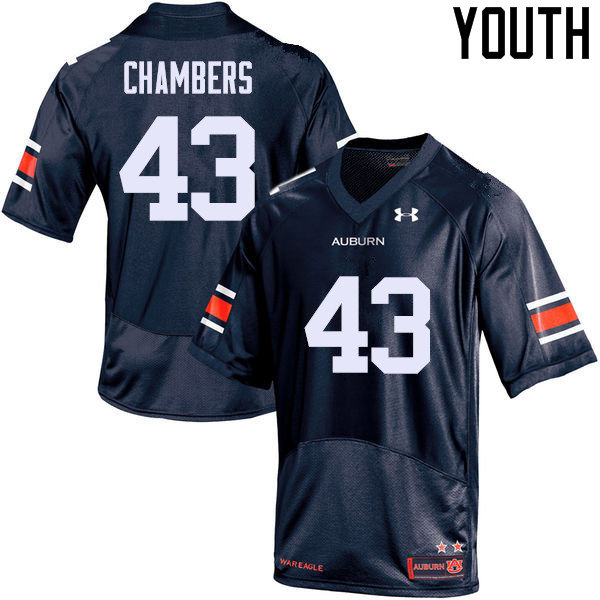 Youth Auburn Tigers #43 Cedric Chambers College Football Jerseys Sale-Navy